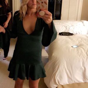 Forest green mini dress